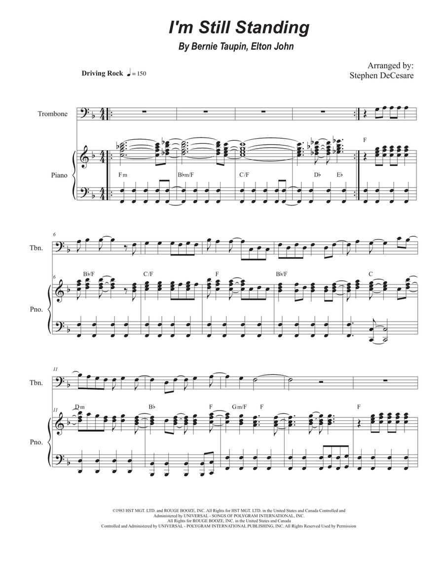 I'm Still Standing Piano scores gallery preview page 1