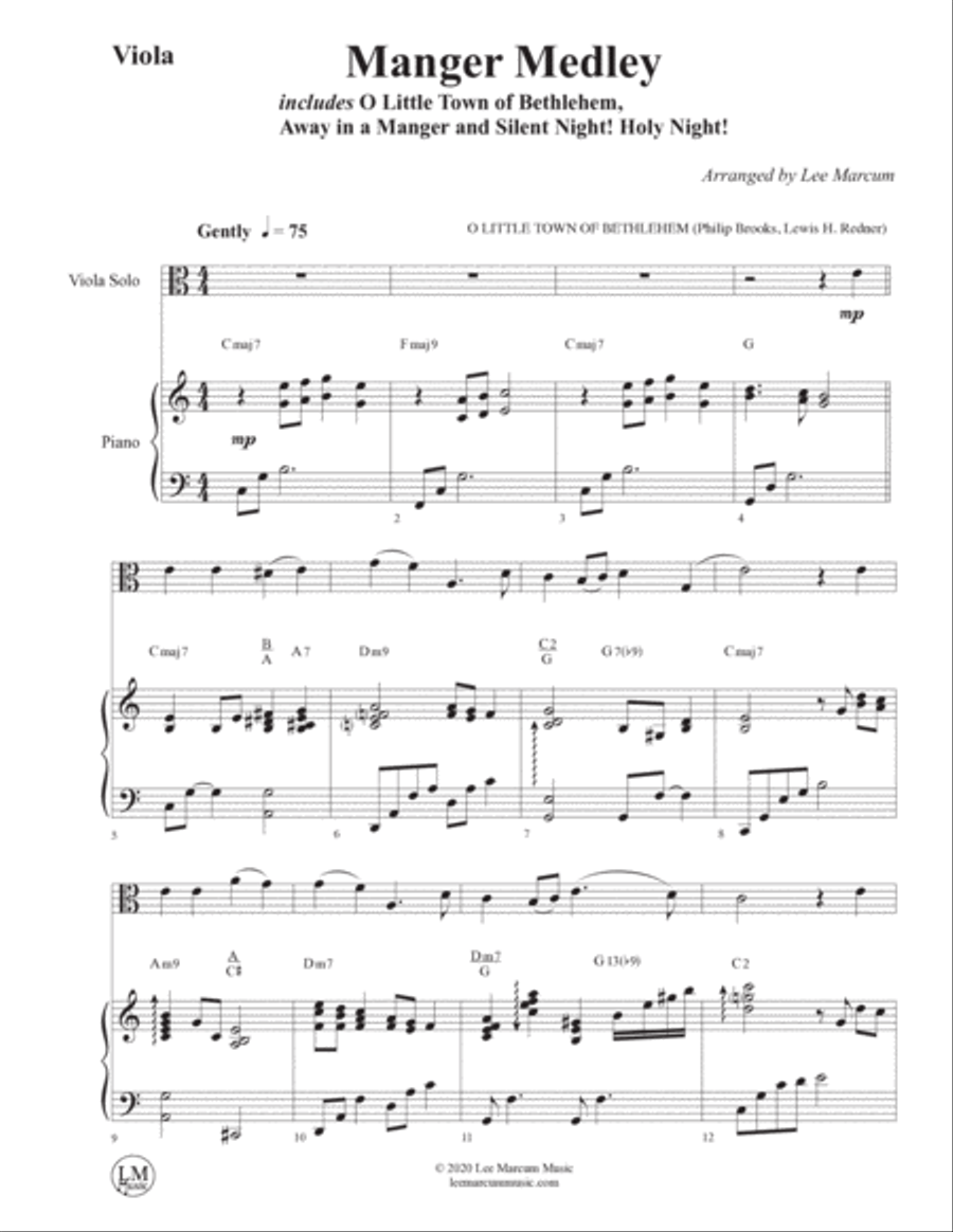 Manger Medley - Viola Viola scores gallery preview page 2