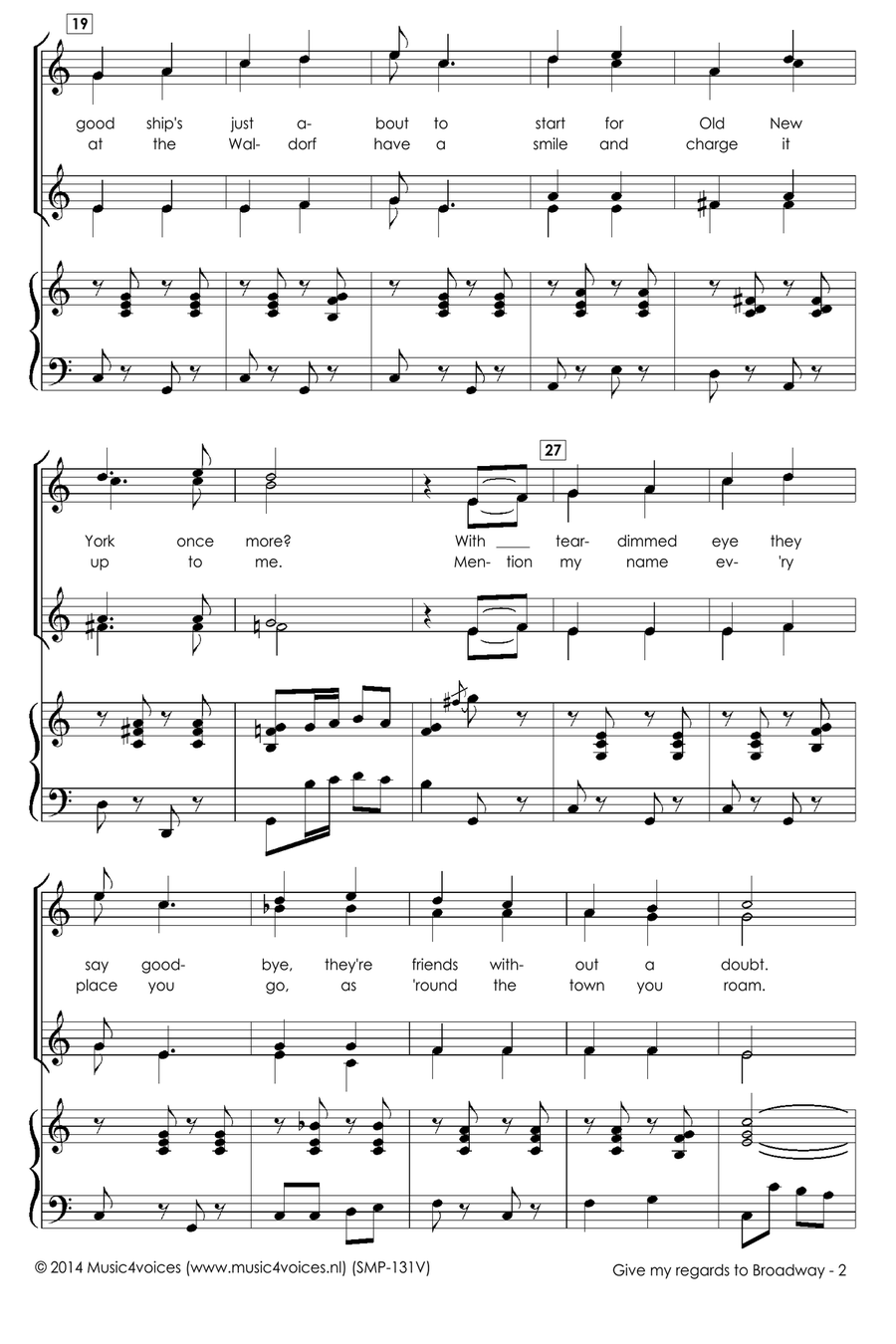 Give my regards to Broadway SSAA scores gallery preview page 4