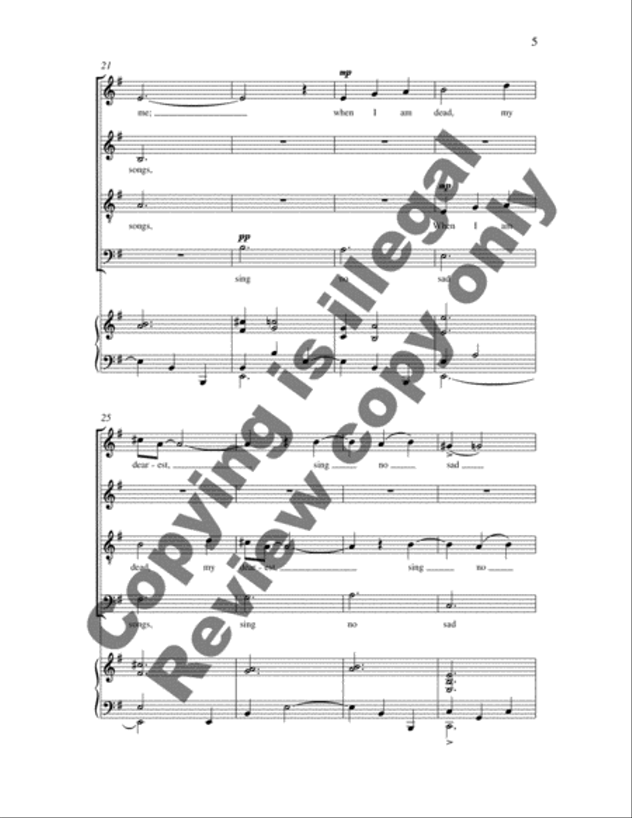 The Rossetti Songs: 3. When I Am Dead, My Dearest (Song) Divisi scores gallery preview page 4
