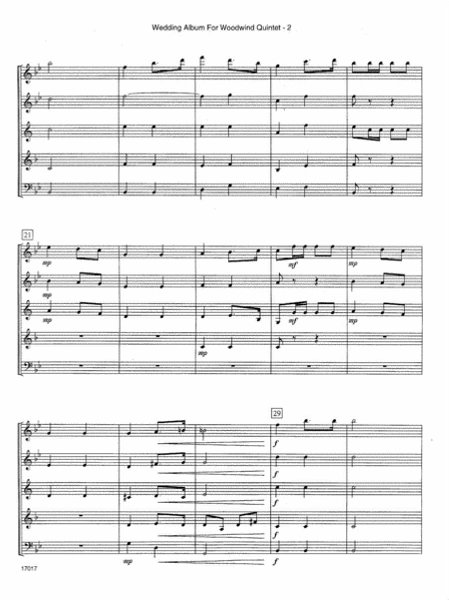 Wedding Album For Woodwind Quintet Woodwind Quintet scores gallery preview page 3