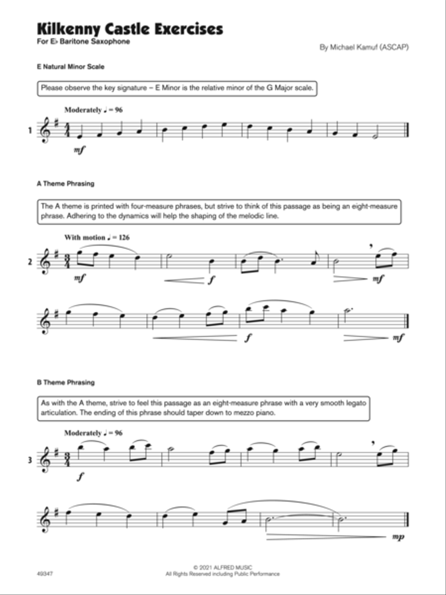 Kilkenny Castle (Sound Innovations Soloist, Baritone Sax) Small Ensemble scores gallery preview page 3