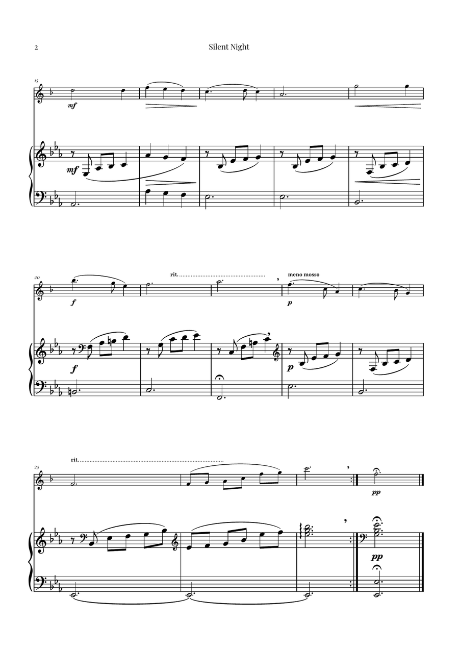 Silent Night | BEAUTIFUL Arrangement Tenor Saxophone scores gallery preview page 2