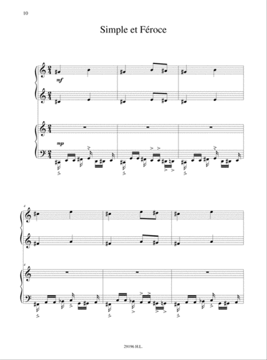 Simple et feroce Piano Solo scores gallery preview page 2