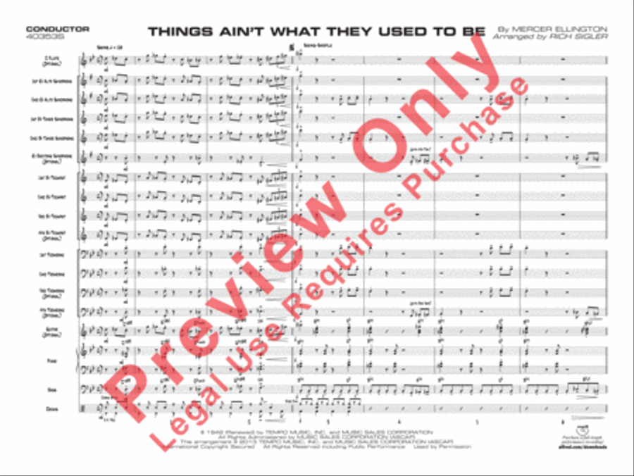 Things Ain't What They Used to Be Jazz Ensemble scores gallery preview page 2
