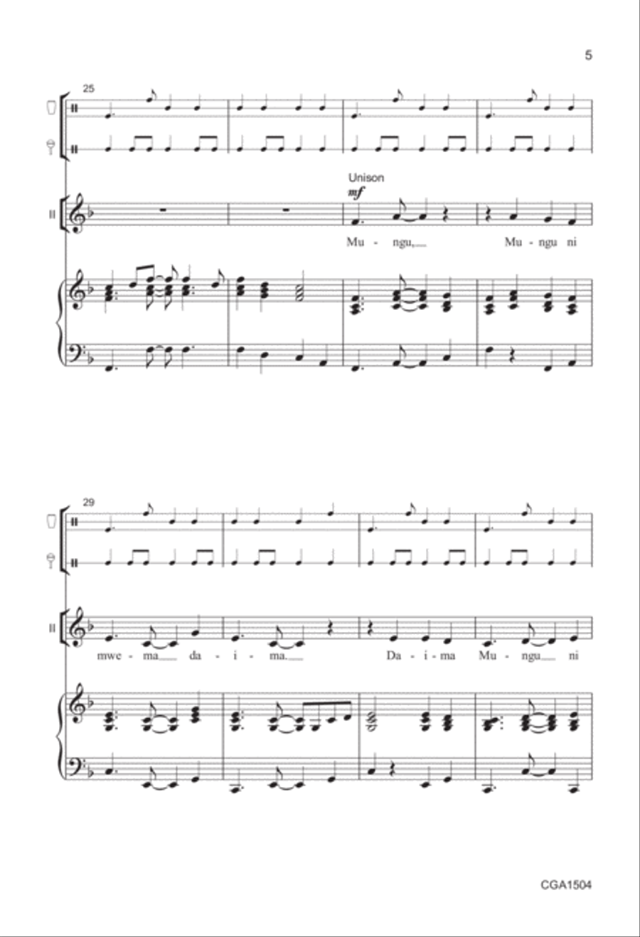 Mungu ni Mwema with God Is So Good 2-Part scores gallery preview page 5