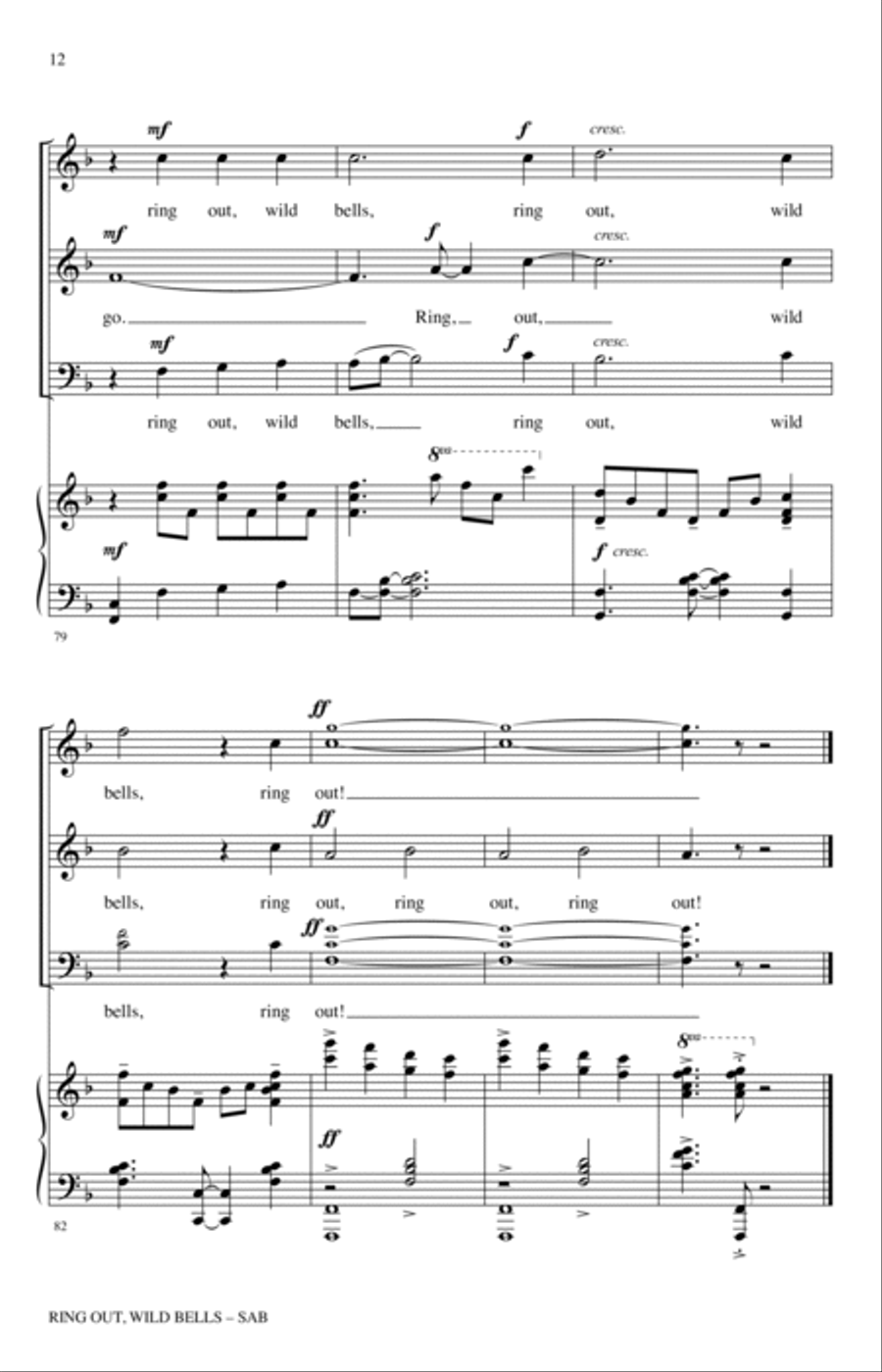 Ring Out, Wild Bells 3-Part scores gallery preview page 11