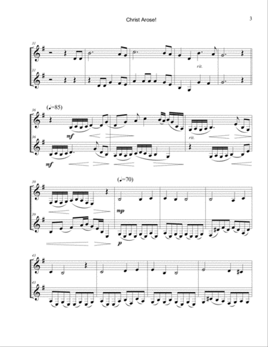 Christ Arose! Clarinet Duet scores gallery preview page 4