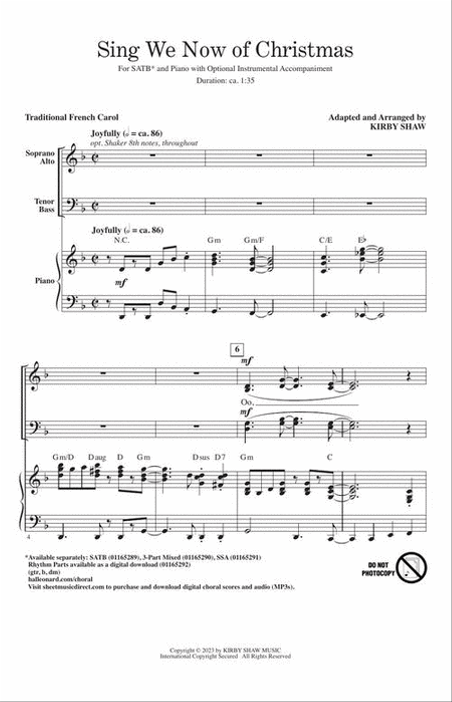 Sing We Now of Christmas 4-Part scores gallery preview page 3