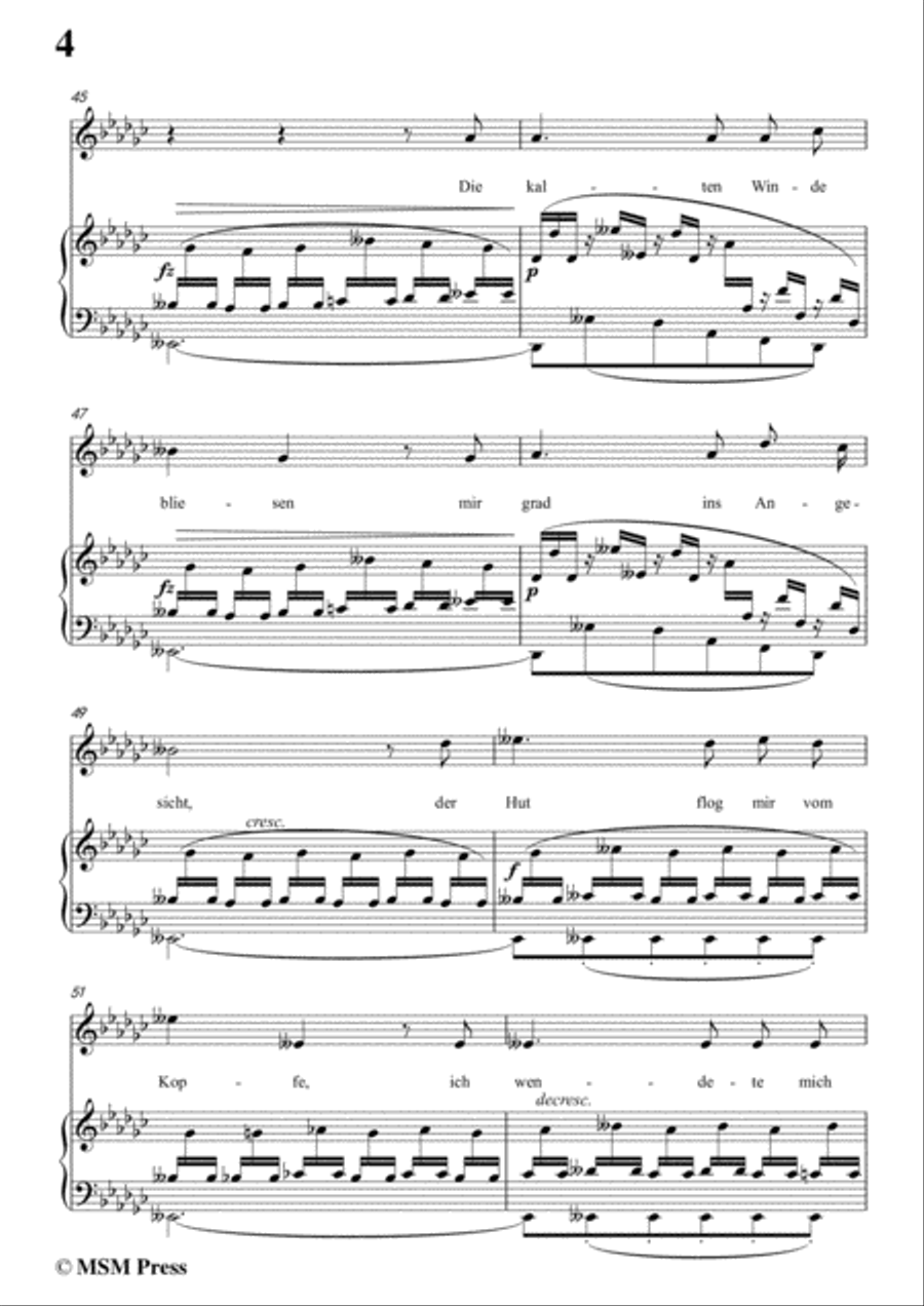 Schubert-Der Lindenbaum,Op.89,No.5,in G flat Major,for Voice and Piano Voice Solo scores gallery preview page 6