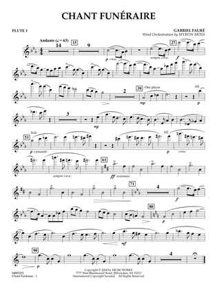 Chant Funeraire (arr. Myron Moss) - Flute 2