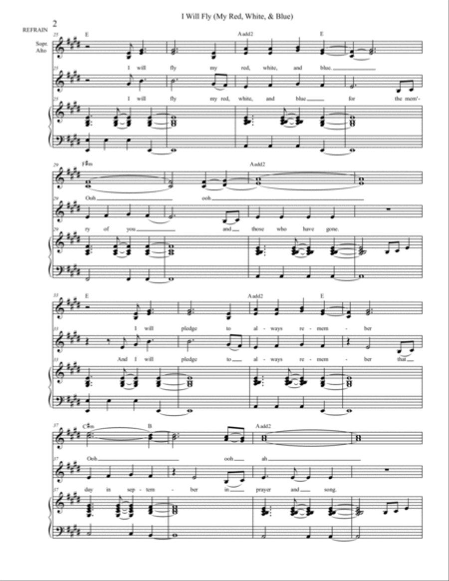 I Will Fly (My Red, White, and Blue) Choir scores gallery preview page 2
