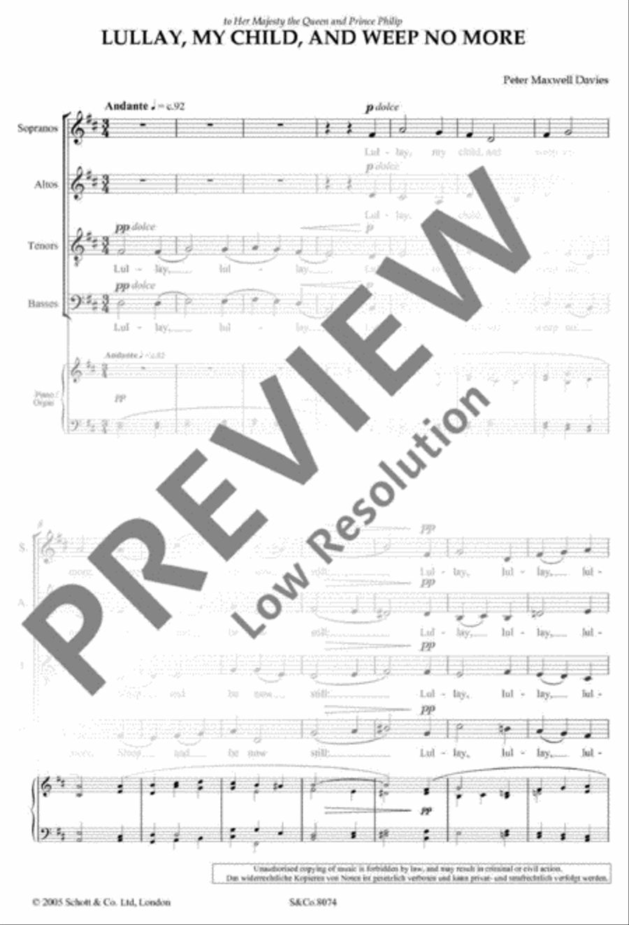 Lullay, My Child, And Weep No More Mixed Choir scores gallery preview page 5