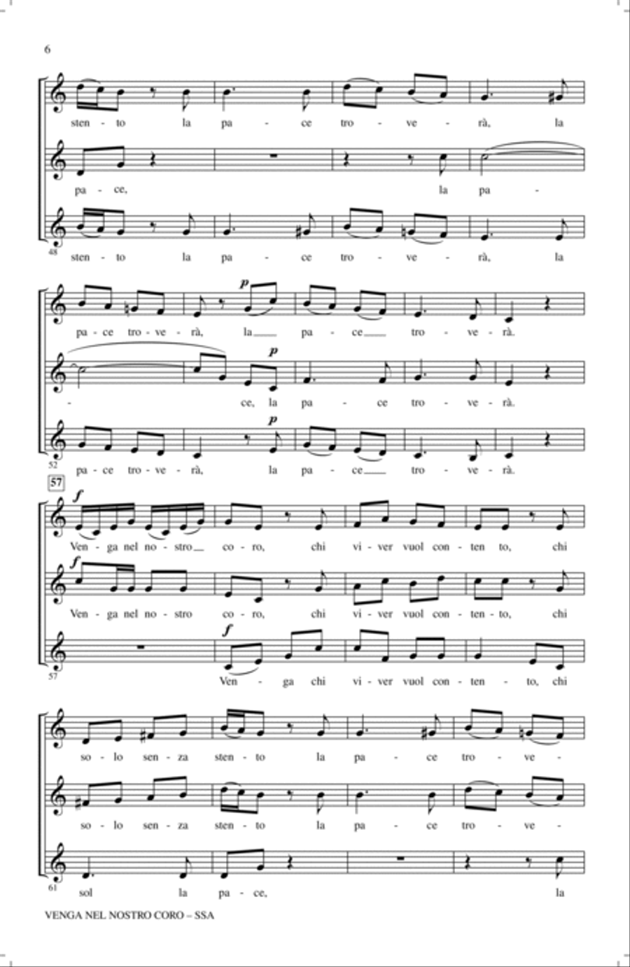 Venga Nel Nostro Coro Venga Nel Nostro Coro SSA scores gallery preview page 4
