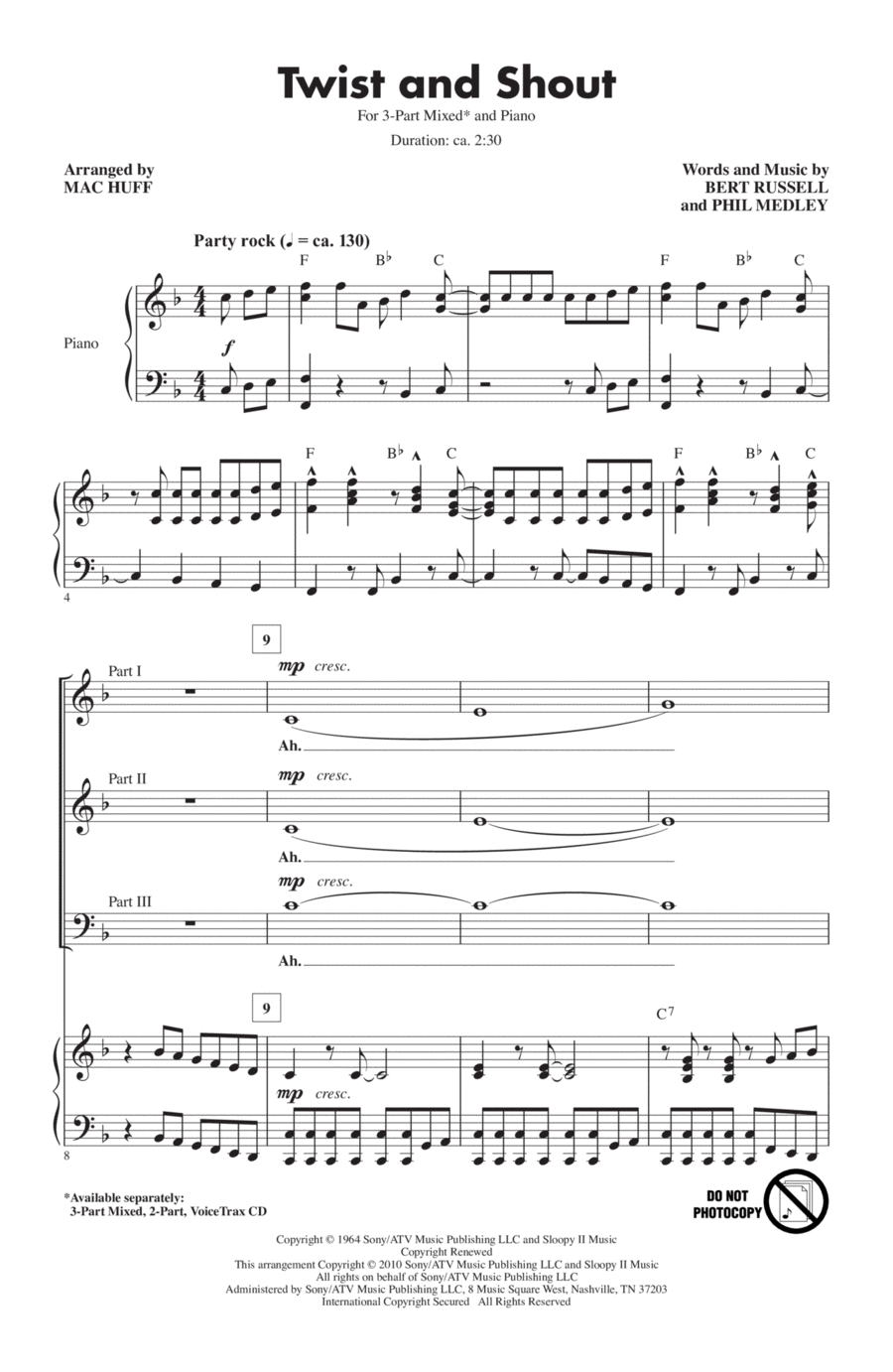 Twist And Shout 3-Part scores gallery preview page 1