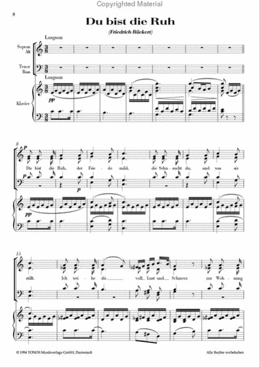 Schubert-Lieder - ClassiChor I , Neun Lieder von Franz Schubert 4-Part scores gallery preview page 5