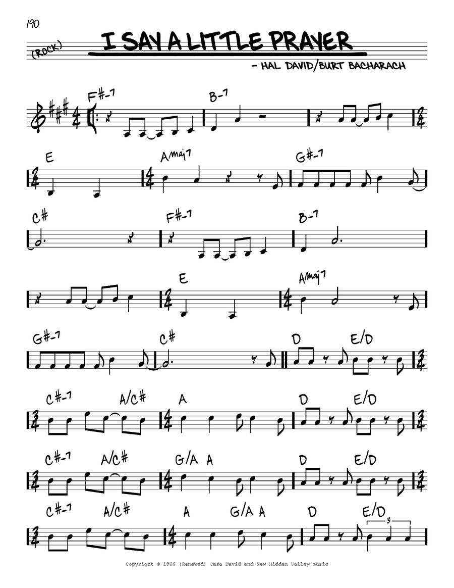 I Say A Little Prayer I Say A Little Prayer Piano scores gallery preview page 1