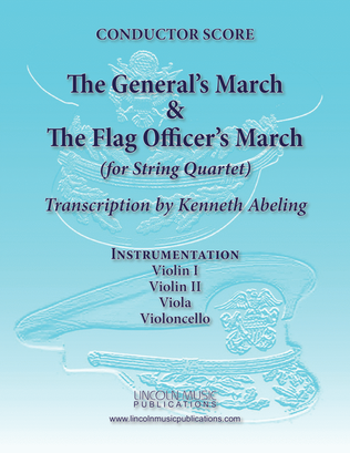 Book cover for The General’s & Flag Officer’s Marches (for String Quartet)