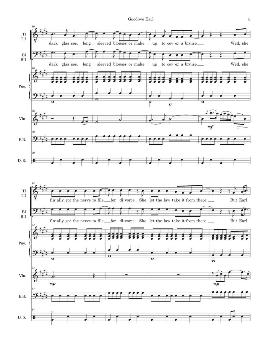 Goodbye Earl Goodbye Earl TTBB scores gallery preview page 5
