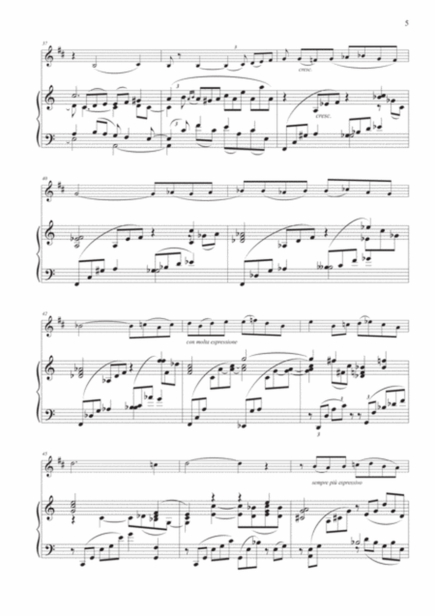 Adagio Sostenuto from "Piano Concerto No. 2" for Soprano Saxophone and Piano image number null