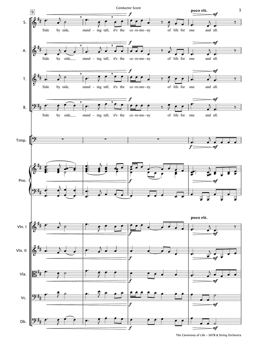 The Ceremony of Life [SATB Choir & String Orchestra] 4-Part scores gallery preview page 5