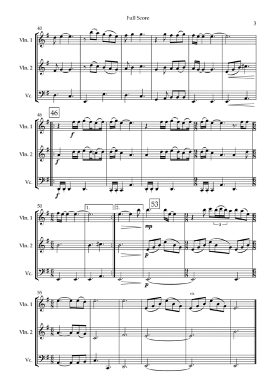 Nothing Else Matters String Trio scores gallery preview page 3