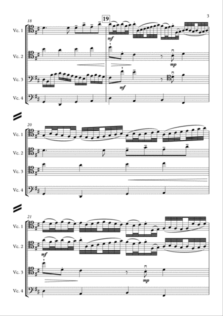 Canon in D (Cello Quartet) Chamber Orchestra scores gallery preview page 3