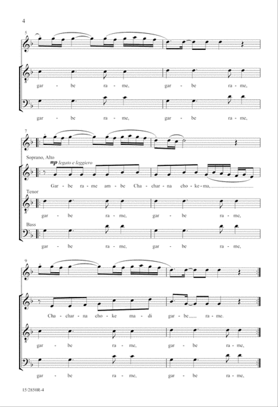 Garbe rame (Dancing With Gourds) 4-Part scores gallery preview page 5