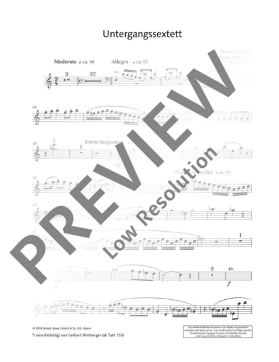 Untergangssextett Oboe scores gallery preview page 3