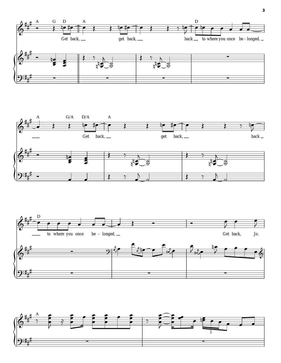 Get Back Piano, Vocal scores gallery preview page 3