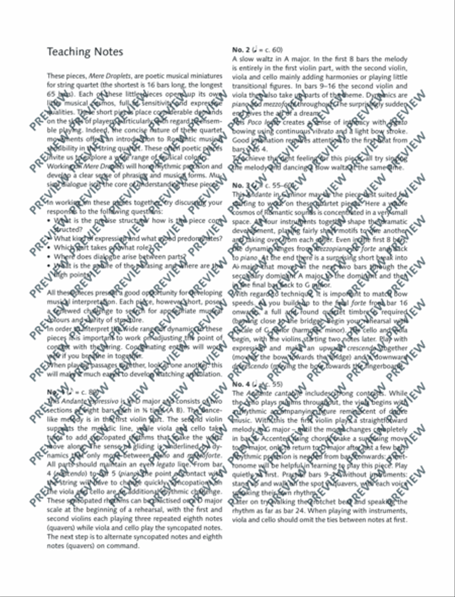 Mere Droplets String Quartet scores gallery preview page 15