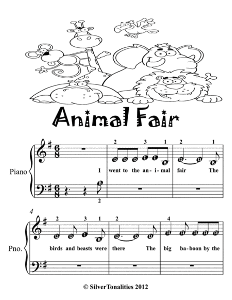 Animal Fair Beginner Piano Sheet Music Piano Method scores gallery preview page 2
