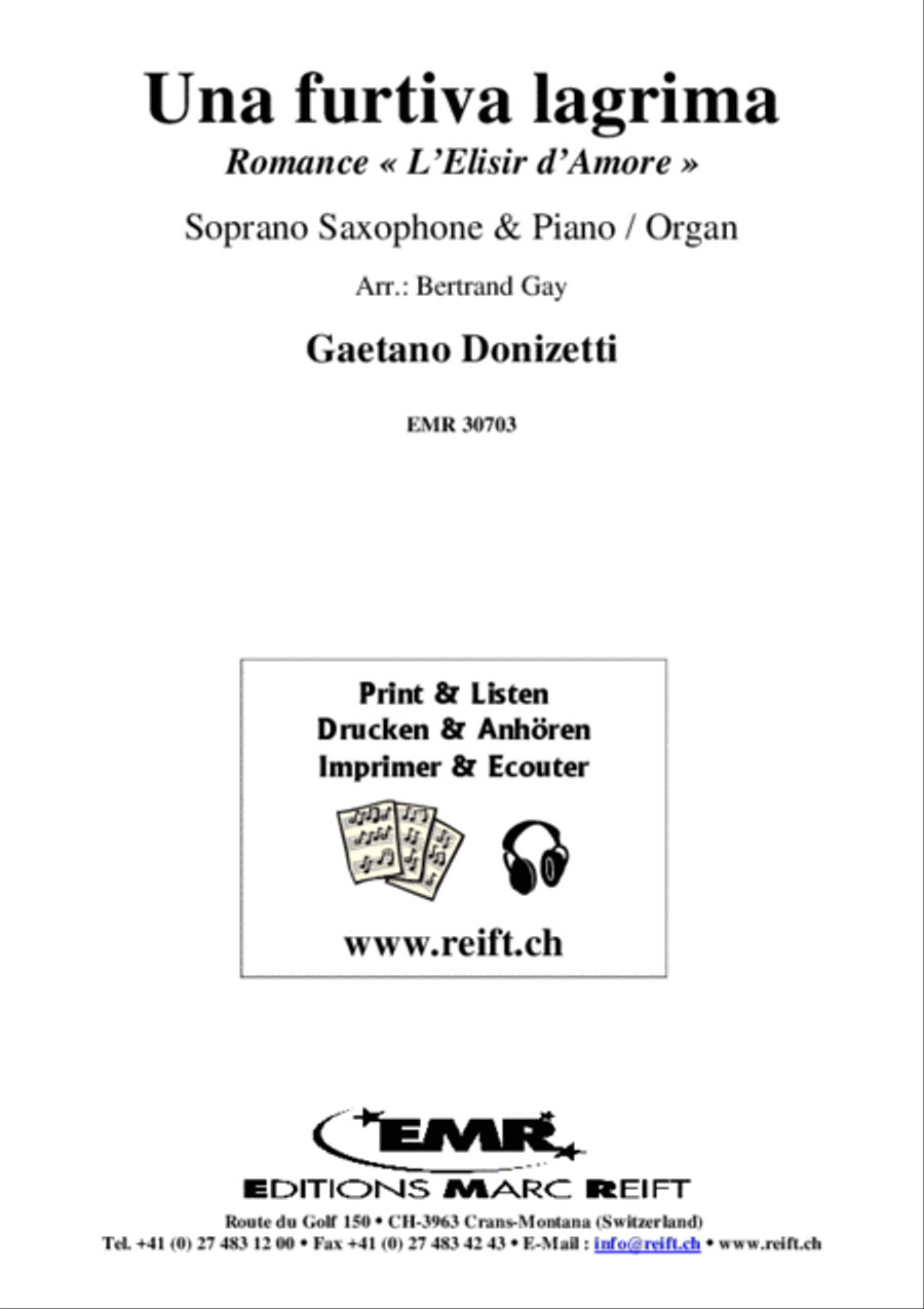 Una furtiva lagrima Soprano Saxophone scores gallery preview page 2