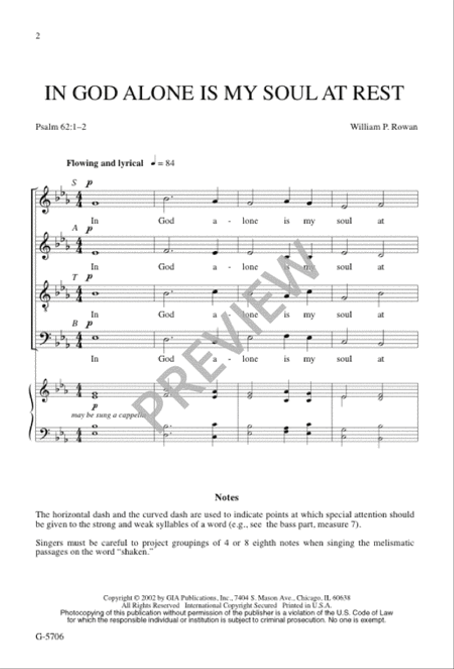 In God Alone Is My Soul at Rest 4-Part scores gallery preview page 1
