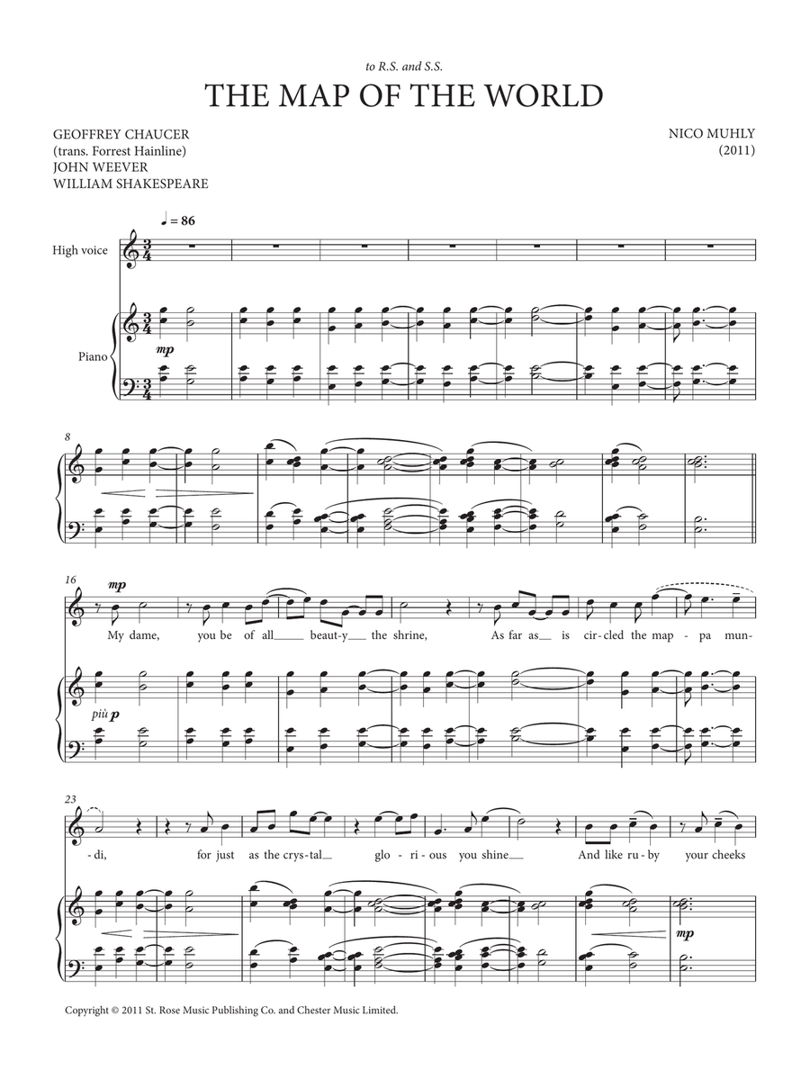 Map Of The World Piano, Vocal scores gallery preview page 1