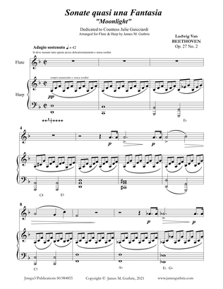Beethoven: Adagio from the Moonlight Sonata for Flute & Harp