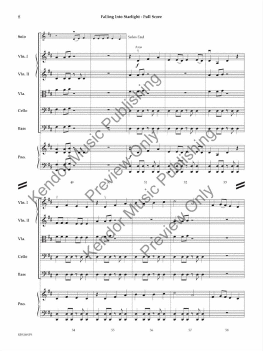 Falling into Starlight Falling into Starlight String Orchestra scores gallery preview page 9