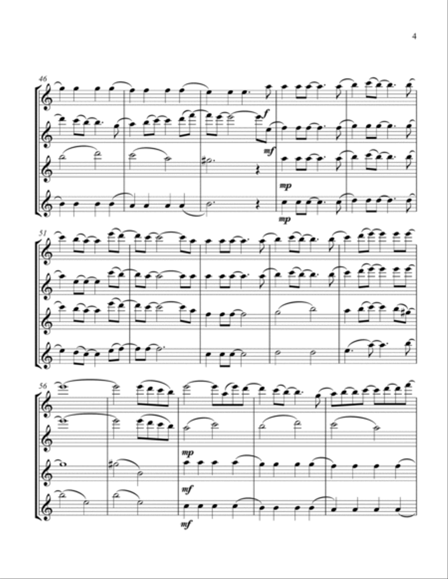 Mary, Did You Know? Flute Quartet scores gallery preview page 5