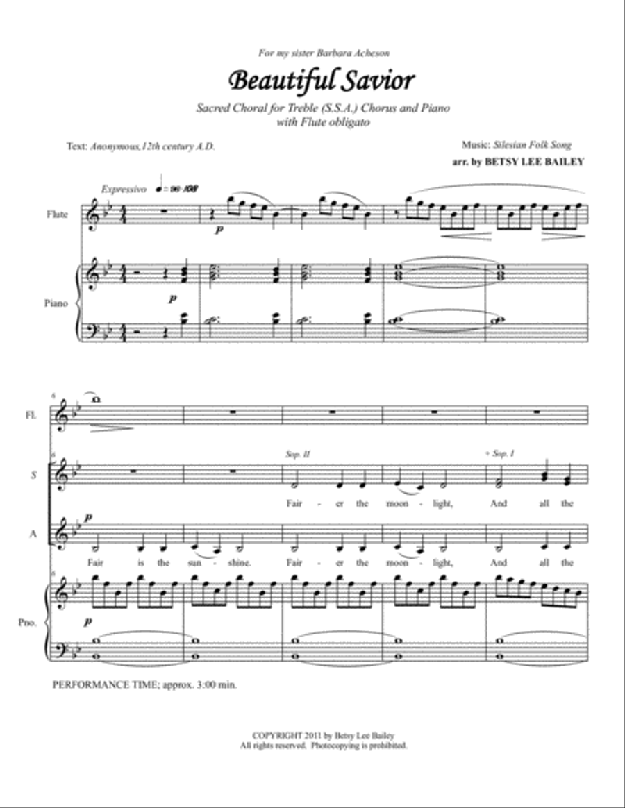 Beautiful Savior SSA scores gallery preview page 2