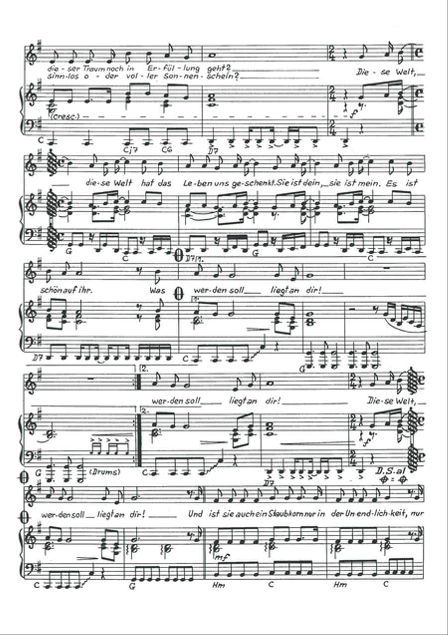 Diese Welt Piano, Vocal scores gallery preview page 4