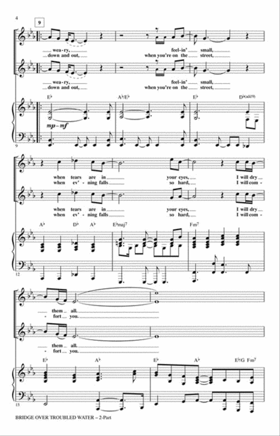 Bridge over Troubled Water 2-Part scores gallery preview page 3