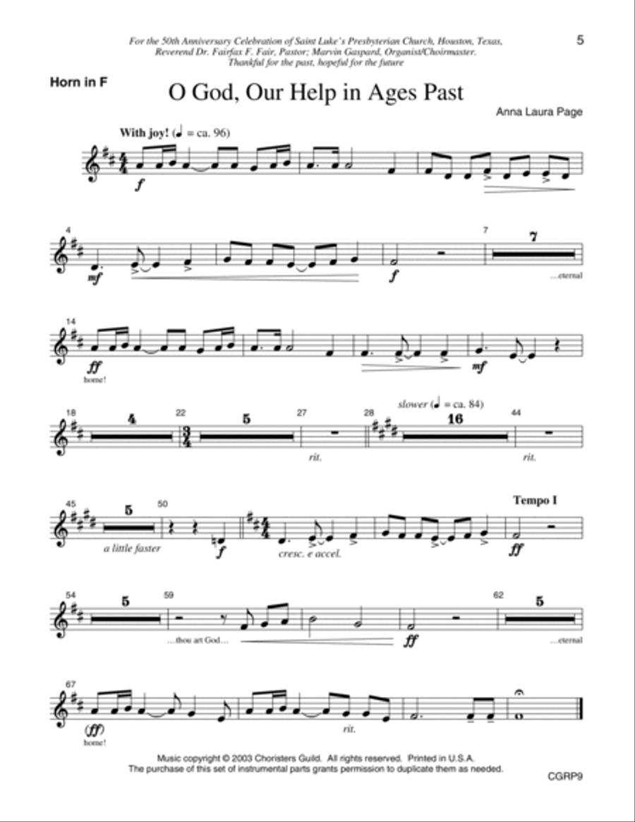 O God, Our Help in Ages Past Reproducible Parts Voice scores gallery preview page 5