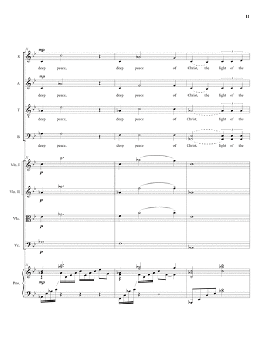 Deep Peace - Full Score and Parts Cello scores gallery preview page 12