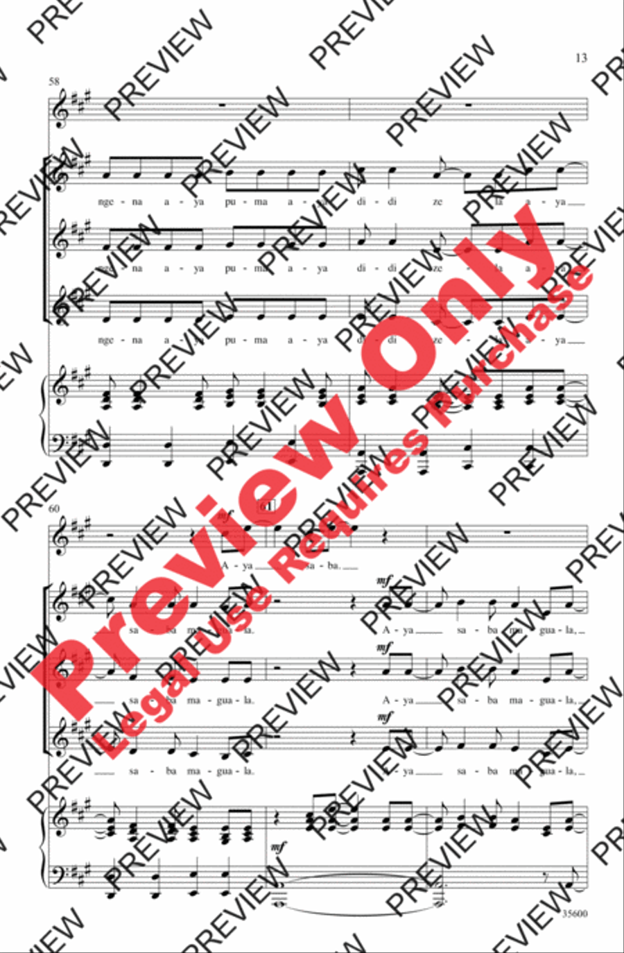 Aya Ngena Aya Ngena Women's Choir scores gallery preview page 13