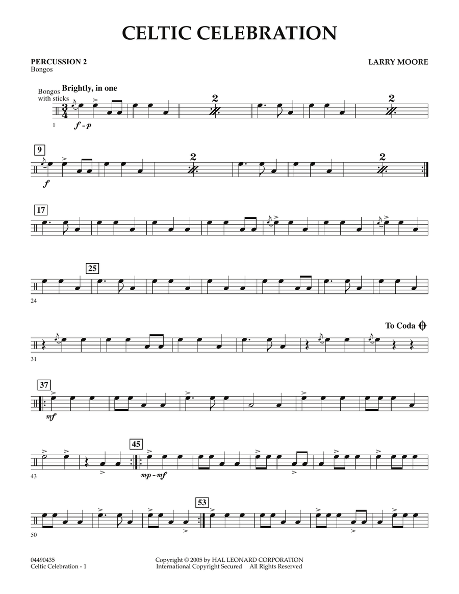 Celtic Celebration - Percussion 2 Orchestra scores gallery preview page 1
