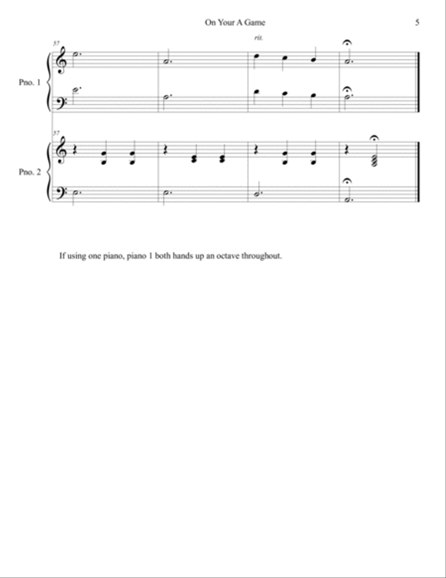 On Your A Game Piano scores gallery preview page 5