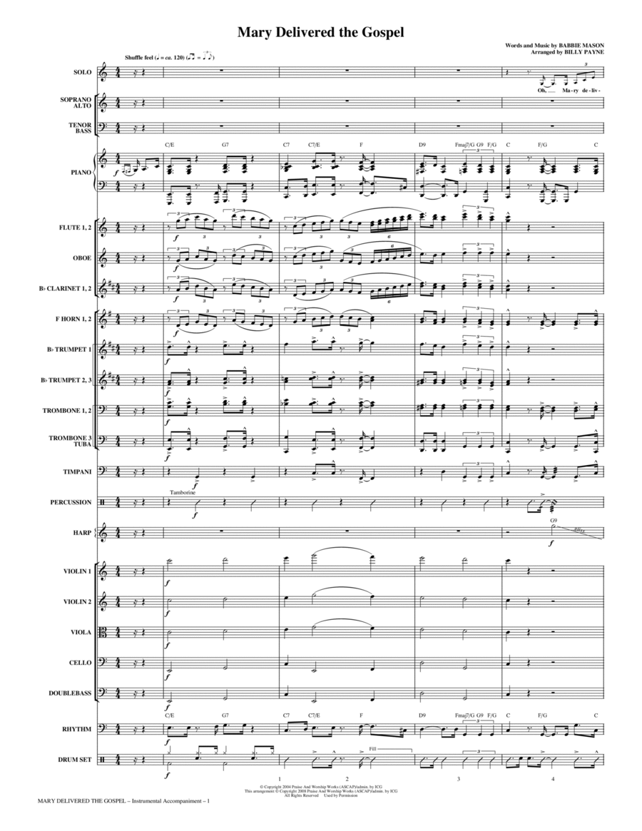 Mary Delivered The Gospel - Score Choir scores gallery preview page 1