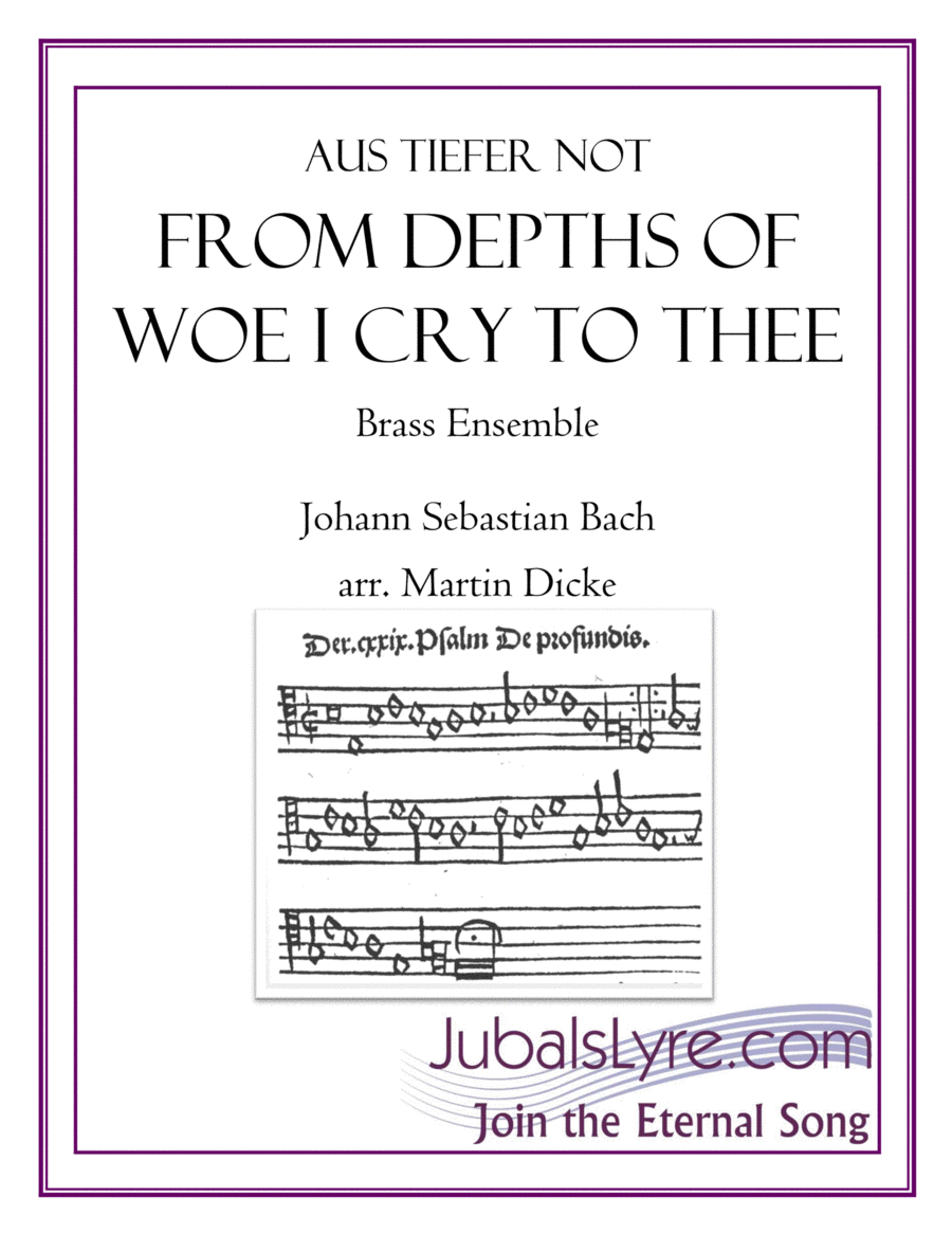 From Depths of Woe I Cry to Thee, BWV 686 (Brass Ensemble) Horn scores gallery preview page 1