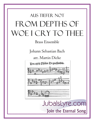 Book cover for From Depths of Woe I Cry to Thee, BWV 686 (Brass Ensemble)