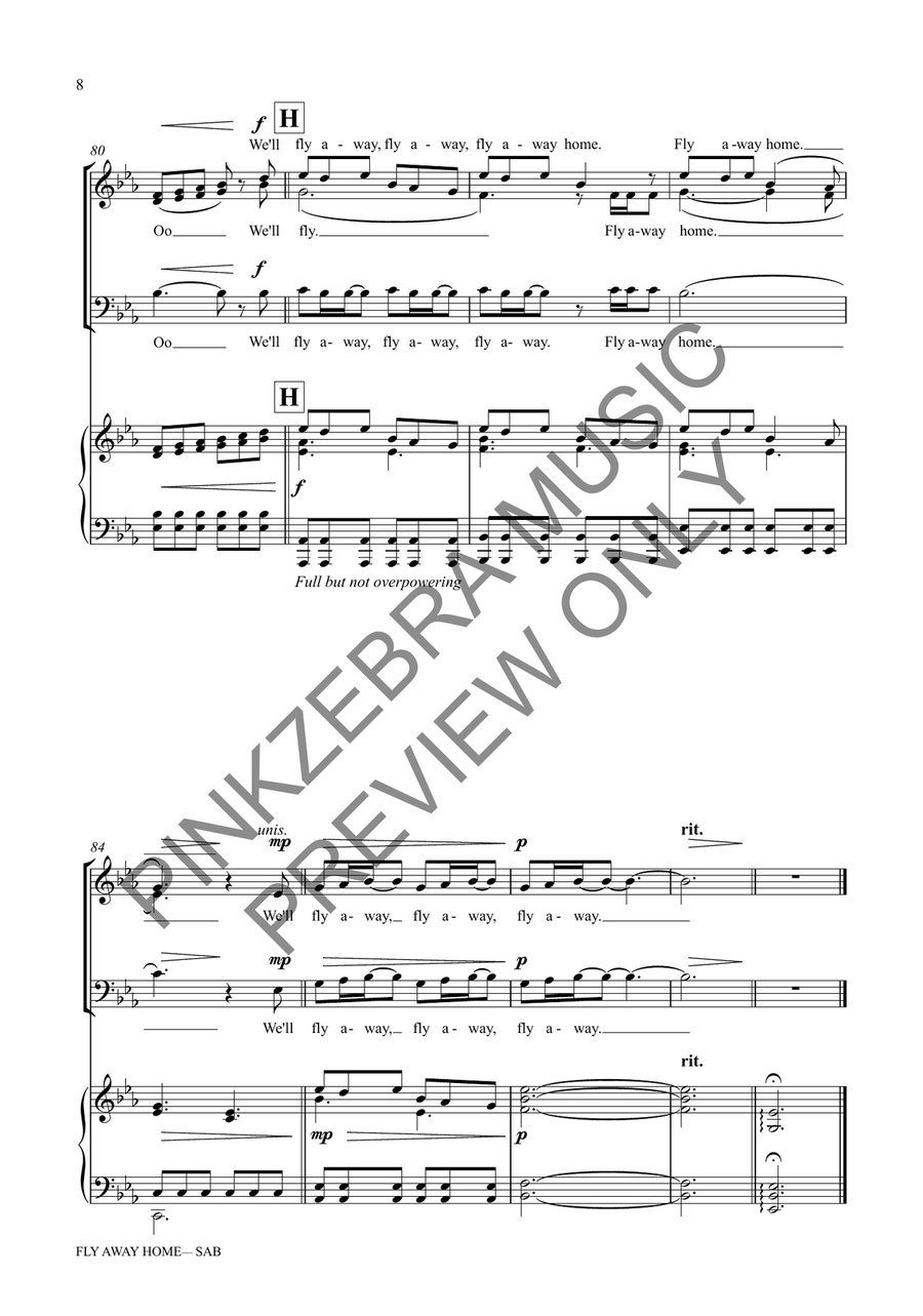 Fly Away Home (SAB) Fly Away Home (SAB) 3-Part scores gallery preview page 9